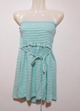 Красива натуральна футболочка м'ятного кольору раз.20/22