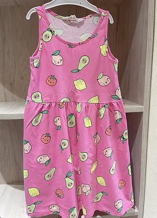 Летнее платье/платье h&amp;m с пальмами и лимонами