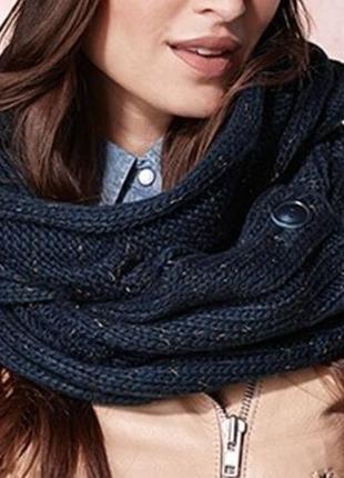 Теплий шарф-снуд грубого та красивого в'язання від tchibo1 фото
