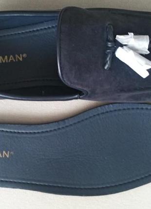 Лофери topman vela slipper 42 navy, нові темно-сині8 фото