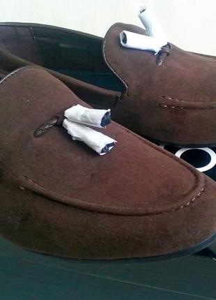 Лоферы topman vela slipper 42 brown, новые коричневые3 фото