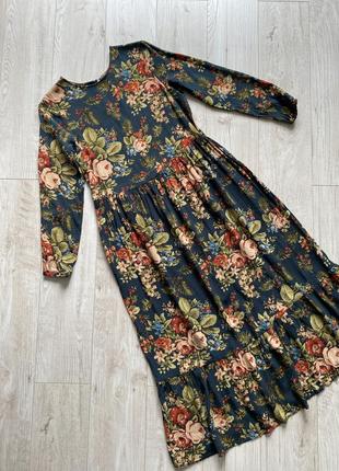 Гарна сукня довга віскоза принт квіти  8с1 фото
