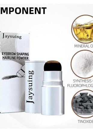 Jaysuing eyebrow shaping hairline powder набір пудра тіні штампи пензлика для брів темно-коричневий