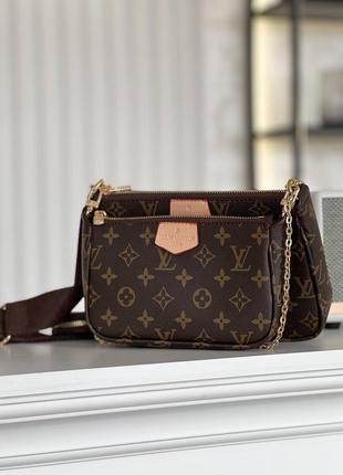 Louis vuitton pochette multi brown leather