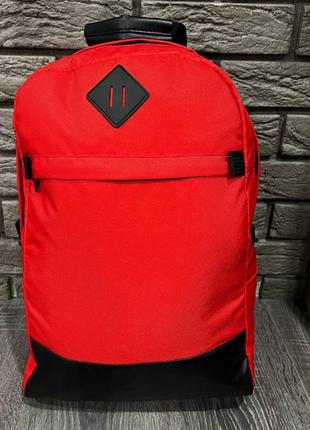 Рюкзак городской спортивный красный с пришивным логотипом ромб