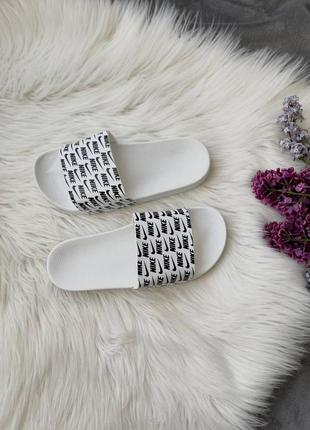 Шльопанці жіночі  nike slides small logo ‘white’