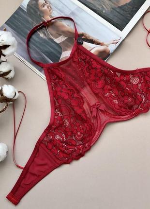 Червоний мереживний бюстгальтер - бралет hunkemoller