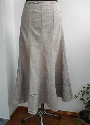 Натуральная юбка гаде хлопок+лен 18 р от katrin1 фото