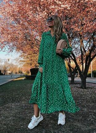 Натуральное платье цвета молодой зелени вискоза 100% h&m7 фото