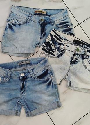 Жіночі джинсові шорти xs (розмір 25-26) 3 шт.1 фото