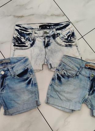 Жіночі джинсові шорти xs (розмір 25-26) 3 шт.2 фото