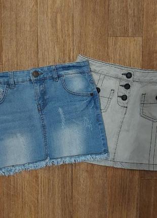 Юбка джинсовая базовая 128-140 george цена за две1 фото