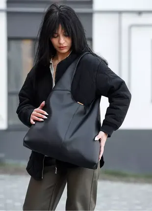 Сумка женская sambag hobo m черная5 фото