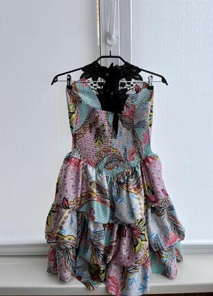 Платье в орнаменте с кружевом highly preppy3 фото