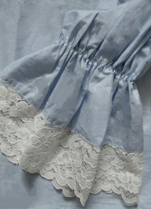 Воздушная блузка блузка из натуральной ткани с элементами кружева длинными рукавами8 фото