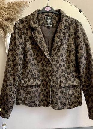 Пиджак жакет коричневый в леопардовый принт размер м-l, от geisha
