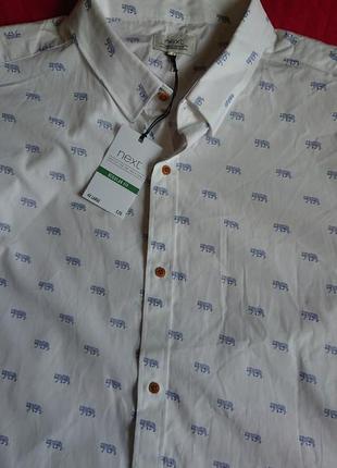 Брендовая фирменная хлопковая рубашка рубашка сорочка next,новая с бирками, большой размер 4xl.4 фото