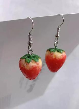 Серьги клубники, серьги