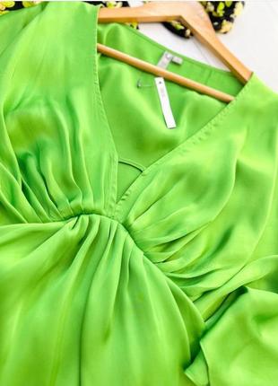 Зелене сатинове плаття-кімоно3 фото