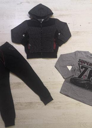 Трикотажний утеплений спортивний костюм трійка для хлопчика seagull 4-6 років