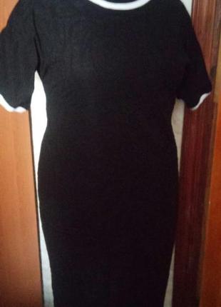 Новое платье черное базовое трикотаж1 фото