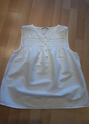 Элегантная белоснежная льняная блузка с отделкой4 фото