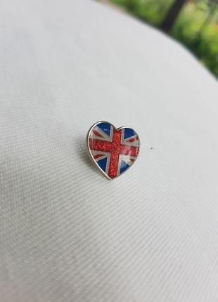 Пін значок серце британський прапор2 фото