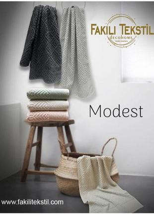 Набор махровых полотенец для лица 50 на 90 см в упаковке 6 штук fakili tekstil modest1 фото