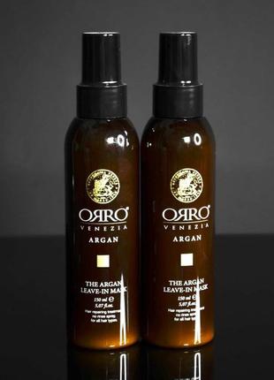 Спрей маска з маслом аргани для відновлення волосся orro argan leave-in mask