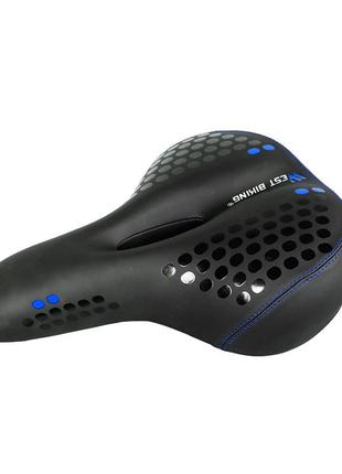 Cедло west biking 0801083 black+blue для велосипеда м'яке (k-765s)