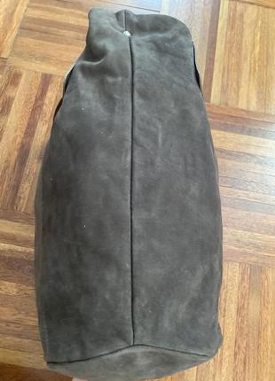 Большая новая замшевая сумка шоппер genuine leather borse in pelle итальялия4 фото
