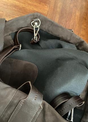 Большая новая замшевая сумка шоппер genuine leather borse in pelle итальялия9 фото