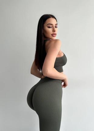 Утягуючі пуш ап лосини хакі з утяжкою