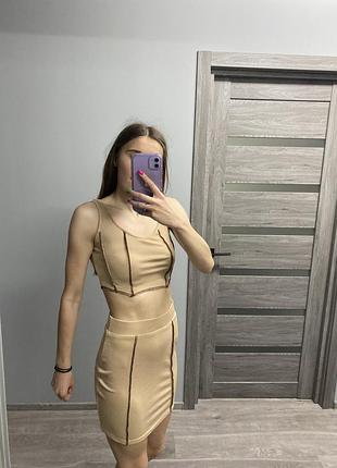 Женский женский костюм юбка юбка топ shein