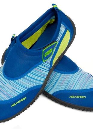 Аквашузы aqua speed ​​aqua shoe model 2c 6585 синий, голубой, желтый уни 37 ku-22