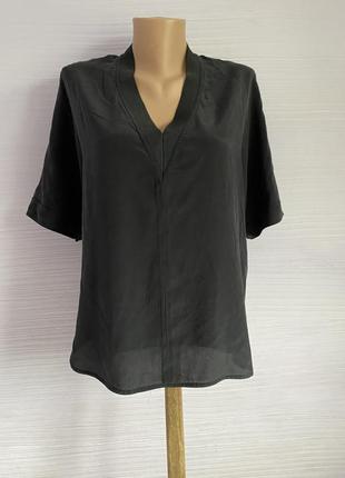Sandro paris блуза шелковая черная р s-m оригинал1 фото