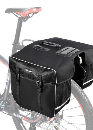 Велосипедна сумка west biking 0707238 black на багажник об'єм 30l (k-1007s)