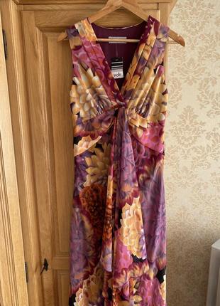 Плаття довге нарядне в квітковий принт