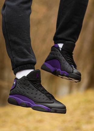 Nike air jordan retro 13 black purple 💜, кроссовки мужские найк джордан 13, кроссовки мужское джордан 135 фото