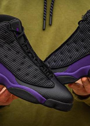 Nike air jordan retro 13 black purple 💜, кроссовки мужские найк джордан 13, кроссовки мужское джордан 134 фото