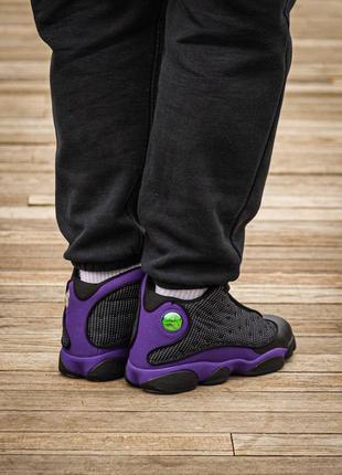 Nike air jordan retro 13 black purple 💜, кроссовки мужские найк джордан 13, кроссовки мужское джордан 138 фото