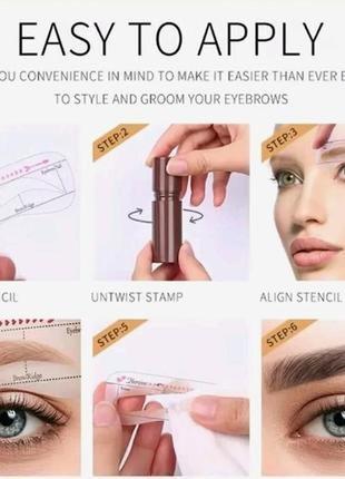 Штамп пудра макіяж брови eelhoe eyebrow stamp kit темно-коричневий4 фото