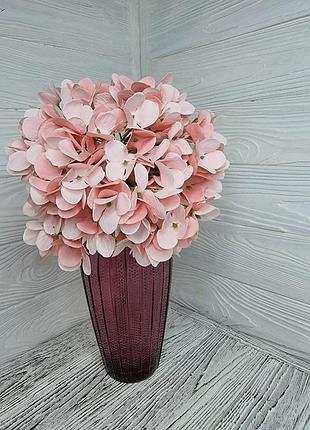 Искусственная ветка гортензия бледно-персиковая 35 см