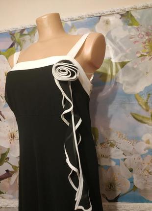 Роскошное шифоновое платье с розой 14 р.6 фото