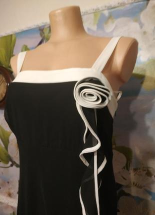 Роскошное шифоновое платье с розой 14 р.3 фото