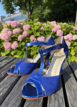 Синие туфли, туфли для танцев, танцевальная обувь, танцевальные туфли3 фото