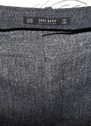 Синие серые зауженные классические повседневные брюки со стрелками zara3 фото
