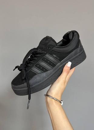 Adidas campus x bad bunny premium black (36рр - 45рр) кросівки жіночі чорні адідас, кроссовки женские, женские кроссовки, кросівки чоловічі