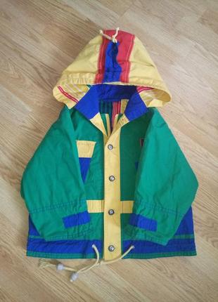Демі,яскрава куртка вітровка з капюшоном.1-2 роки