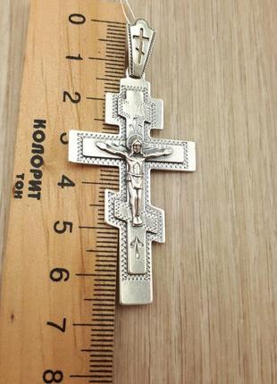 Массивный крест серебряный 925 пробы. кулон из серебра для мужчины.9 фото